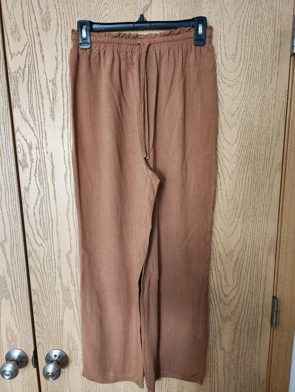 Women's Cotton Casual Drawstring Pants in Brown